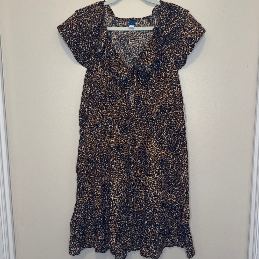 Old Navy Leopard Print Dress - Brown and Black
